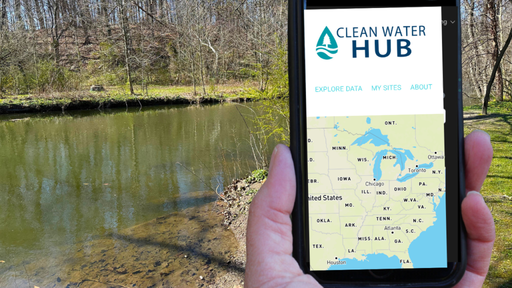 clean water hub on smartphone