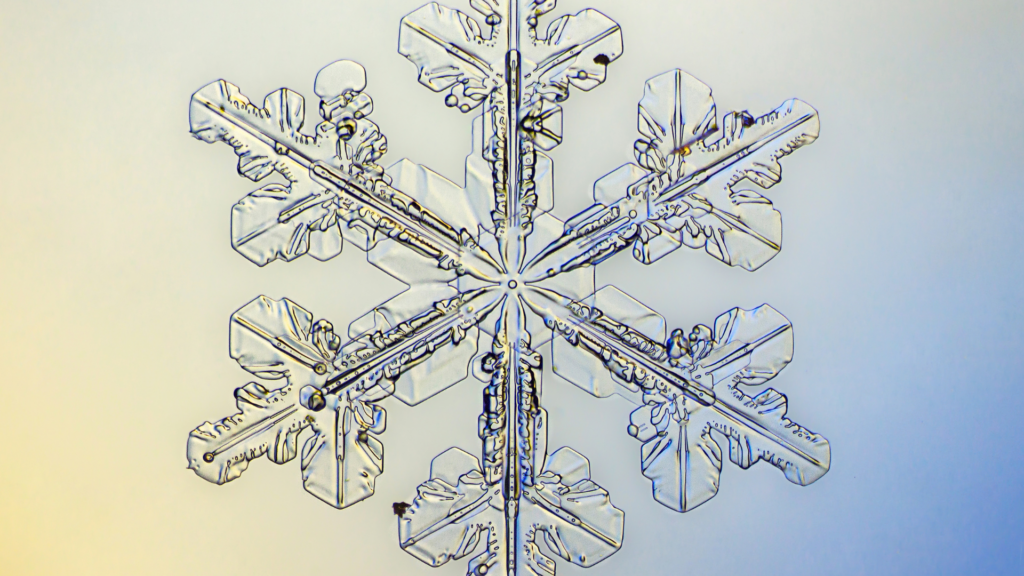 A snowflake illustrating a fractal pattern.